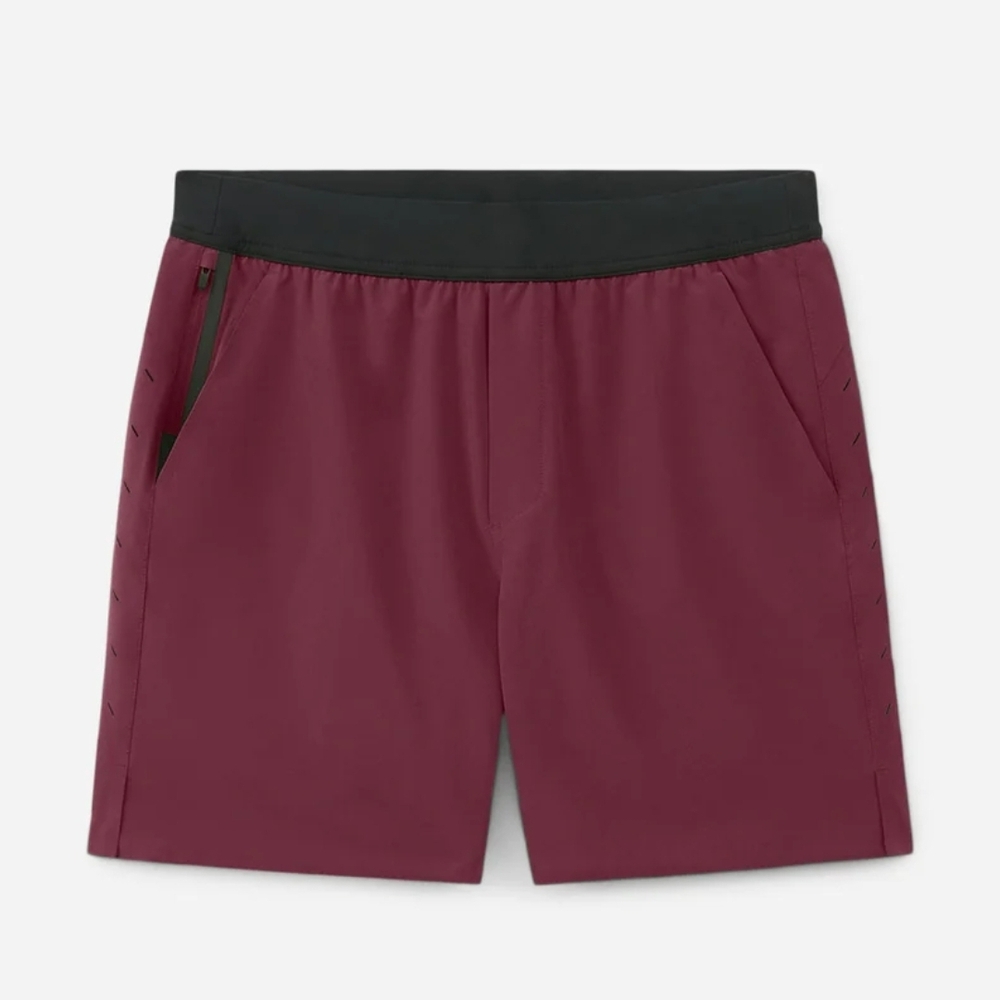 Ten Thousand Interval Shorts Linerless Medium Maroon 4-way Stretch Drawstring 7"